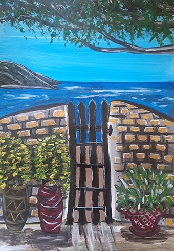 Beach through the fence